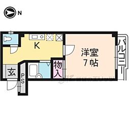 サンヴォア京都 1Kの間取図画像