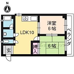 プラムハウス 2LDKの間取図画像