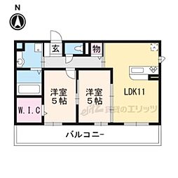 クレール・シャトレ 2LDKの間取図画像