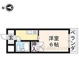 ベルロード高野 1Kの間取図画像