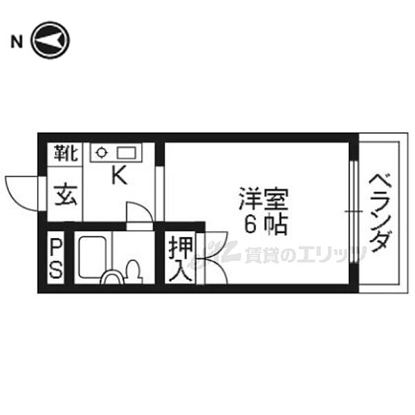 京都府京都市右京区梅津上田町(賃貸マンション1K・2階・18.00㎡)の写真 その2