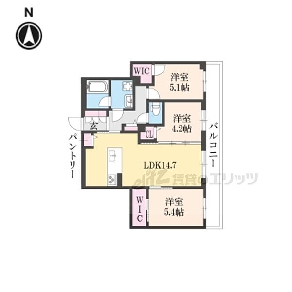 仮称）シャーメゾングラン西京極 202｜京都府京都市右京区西京極郡醍醐田町(賃貸マンション3LDK・2階・69.32㎡)の写真 その2