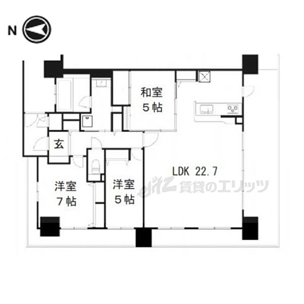 パデシオン京都七条ミッドパーク ｜京都府京都市下京区西七条東八反田町(賃貸マンション3LDK・5階・88.01㎡)の写真 その2