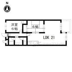 インペリアル京都 6階2LDKの間取り