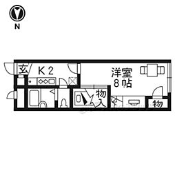 レオパレスQUERCUS 1Kの間取図画像