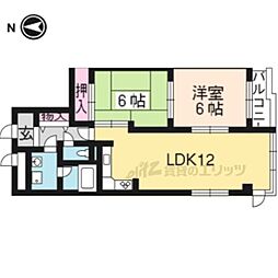 エクセリィ桂 6階2LDKの間取り