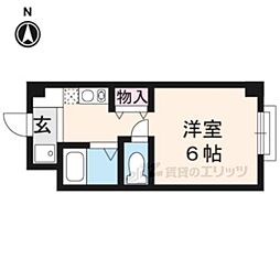 ルーセント西院 3階1Kの間取り