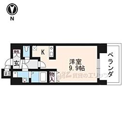 ライジングコート京都西院フロンティアII 11階ワンルームの間取り