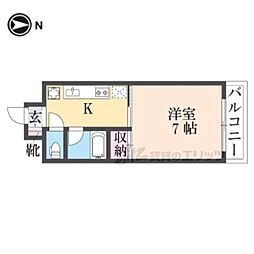 JR山陰本線 二条駅 徒歩9分の賃貸マンション 4階1Kの間取り