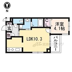 JR東海道・山陽本線 桂川駅 徒歩10分の賃貸マンション 3階1LDKの間取り