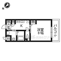 エスパシオ離宮 3階1Kの間取り