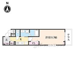 たばさはうすII 1Kの間取図画像