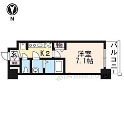 プレデコート西京極 1Kの間取図画像