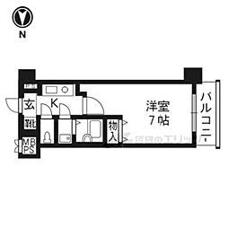 ライオンズマンション京都河原町第3 1Kの間取図画像