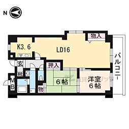 パルシティ西大路 2LDKの間取図画像