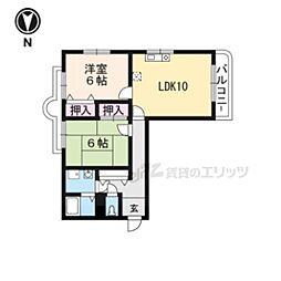 メゾン・プルミエール桂 2LDKの間取図画像