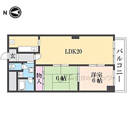 ロイヤル室町 2LDKの間取図画像