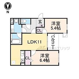 アメニティー・ノース 2LDKの間取図画像