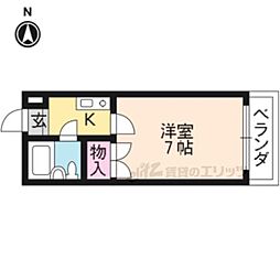 メゾン御所ノ内 1Kの間取図画像