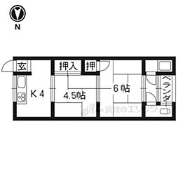 ハイム豊 2Kの間取図画像