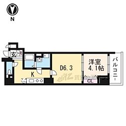 ベラジオ京都西大路2 1DKの間取図画像