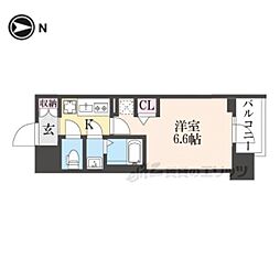 プラシード京都 1Kの間取図画像