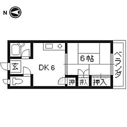ハピネス中埜 1Kの間取図画像