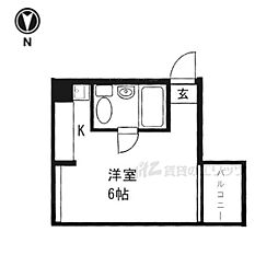 リエス東堀川 ワンルームの間取図画像