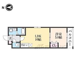 ソリティア梅小路 1LDKの間取図画像