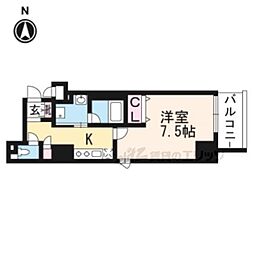 アスヴェル京都西七条 1Kの間取図画像
