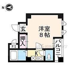 ロイヤルシティー丹波橋 1Kの間取図画像