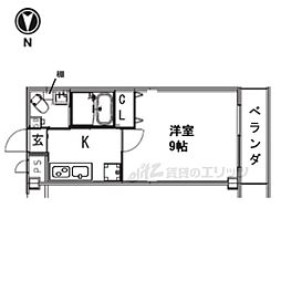メゾン・シレーネ 1Kの間取図画像