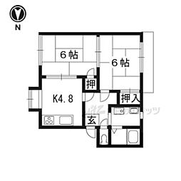 タウニィ地後 2DKの間取図画像