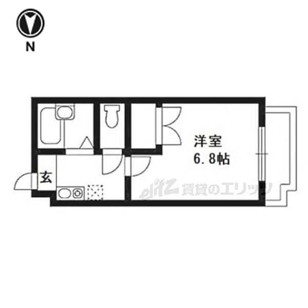 ヴィラ樅の木 203｜京都府京都市山科区厨子奥尾上町(賃貸マンション1K・2階・19.02㎡)の写真 その2