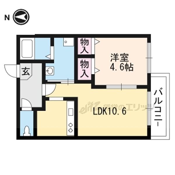 サンパティック御陵 102｜京都府京都市山科区御陵下御廟野町(賃貸アパート1LDK・1階・38.00㎡)の写真 その2