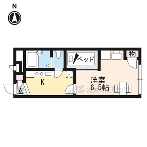 レオパレスヤングフォレストＡ 209｜京都府京都市山科区厨子奥若林町(賃貸アパート1K・2階・19.87㎡)の写真 その2