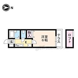 セ・レスト薬大南 1階1Kの間取り