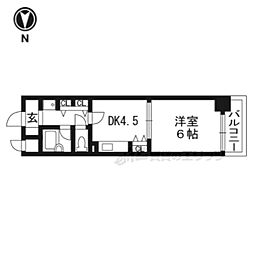 エスリード四条河原町 10階1DKの間取り