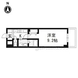 アルスールｉｎ京都 2階1Kの間取り