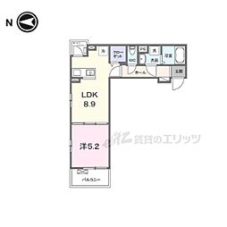 京阪本線 龍谷大前深草駅 徒歩7分の賃貸アパート 3階1LDKの間取り
