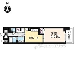 JR東海道・山陽本線 西大路駅 徒歩3分の賃貸マンション 3階1DKの間取り