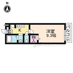京阪本線 龍谷大前深草駅 徒歩5分の賃貸アパート 1階1Kの間取り