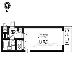 阪急京都本線 大宮駅 徒歩4分の賃貸マンション 4階ワンルームの間取り