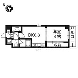 Ｇｒａｎｄ　Ｅ’ｔｅｒｎａ　京都 9階1DKの間取り