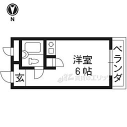 JR東海道・山陽本線 京都駅 徒歩12分の賃貸マンション 4階ワンルームの間取り