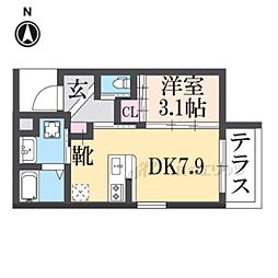 レシオス京都西院 1LDKの間取図画像