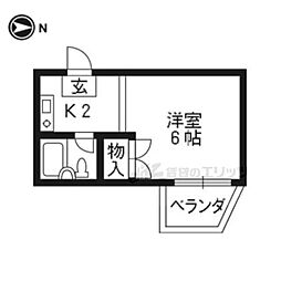 シティハウス坂パート2 1Kの間取図画像