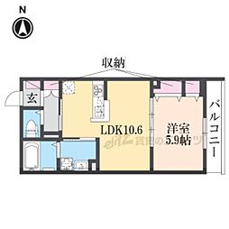 ラ・トランス 1LDKの間取図画像