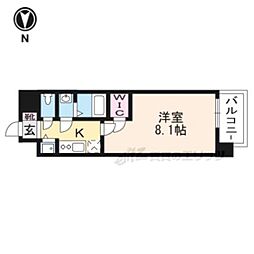 エスリード京都梅小路 1Kの間取図画像