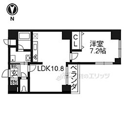 フォルム五条通り 1LDKの間取図画像